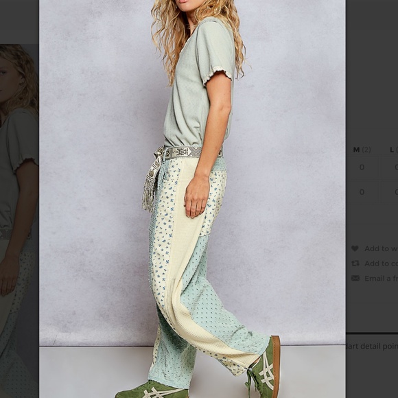 POL “ Detroit “ POL Relaxed Fit Textured Twill Pants in Sage SR15 - Picture 4 of 5